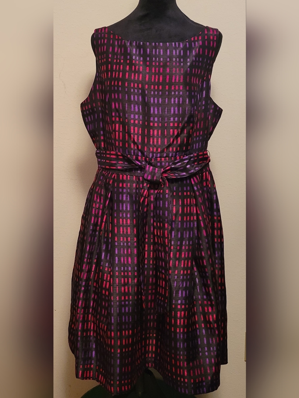 Jessica Howard Dress with Pink & Purple Plaid Accents
